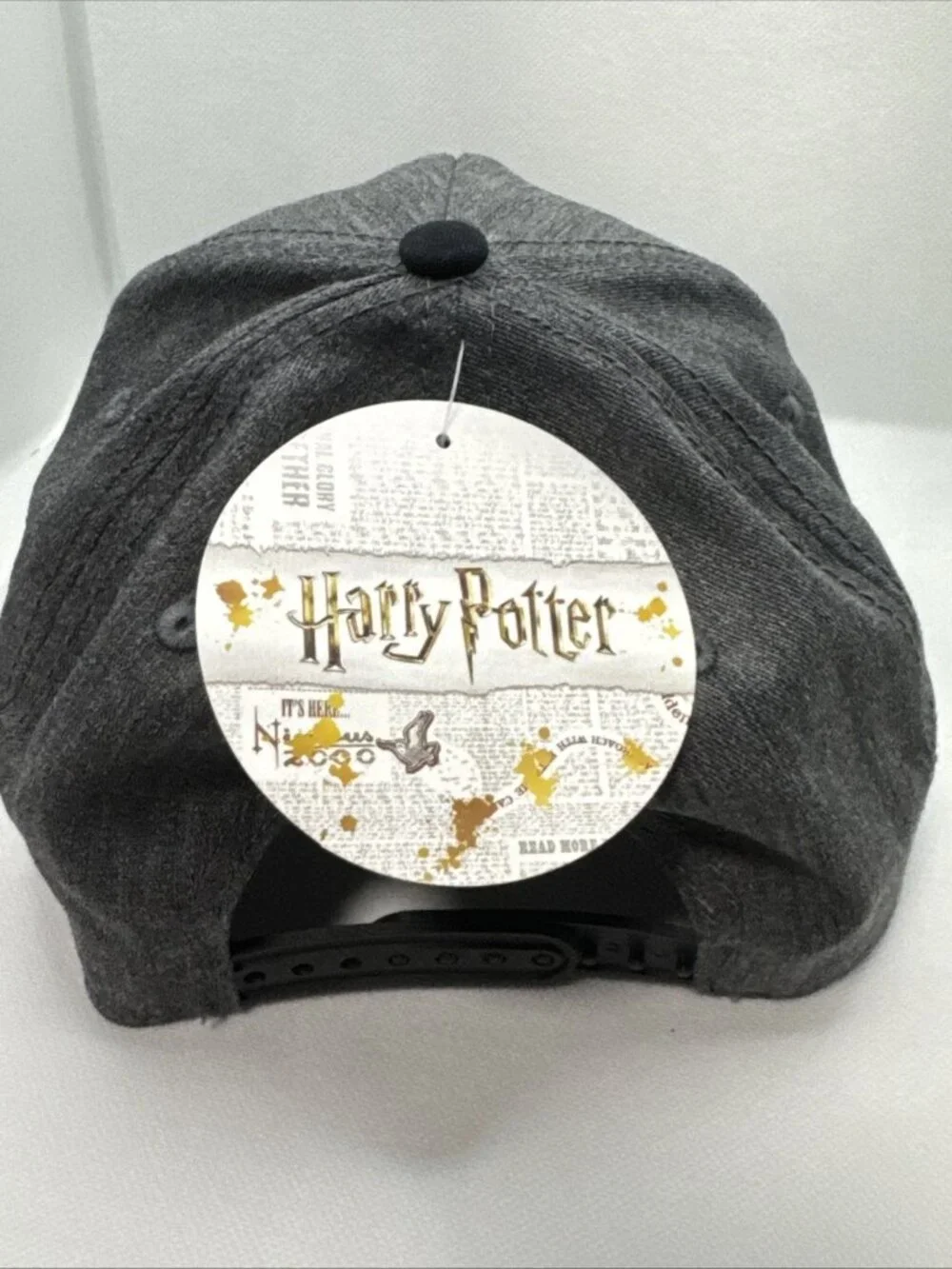 NWT Harry Potter Hat Hogwarts Alumni Adjustable Snapback Cap Adult Grey Black